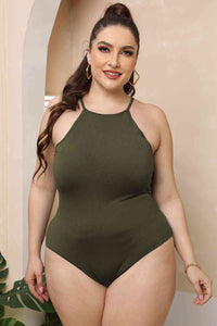 Plus Size Halter Neck Spaghetti Strap Bodysuit - Pahabu - Women's Clothing & Shop