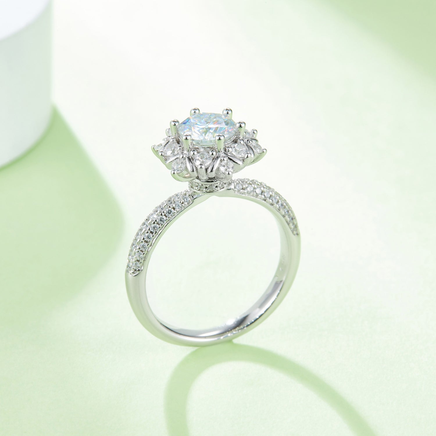 1 Carat Moissanite 925 Sterling Silver Flower Shape Ring - Pahabu - Women's Clothing & Shop