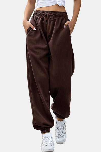 Elastic Waist Joggers with Pockets - Pahabu - Women's Clothing & Shop