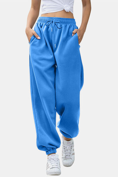 Elastic Waist Joggers with Pockets - Pahabu - Women's Clothing & Shop