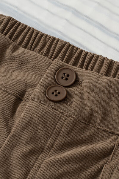 Half Elastic Waist Straight Pants - Pahabu - Women's Clothing & Shop
