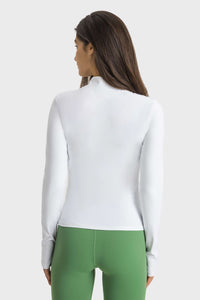 Millennia Half Zip Thumbhole Sleeve Sports Top - Pahabu - Women's Clothing & Shop