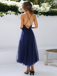 Backless Crisscross Sleeveless Midi Dress - Pahabu - Women's Clothing & Shop