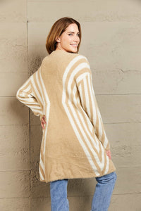 Woven Right Two-Tone Open Front Fuzzy Longline Cardigan - Pahabu - Women's Clothing & Shop