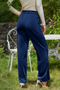 Velvet Wide Leg Pants with Pockets - Pahabu - Women's Clothing & Shop
