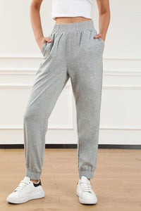 Elastic Waist Pocketed Joggers - Pahabu - Women's Clothing & Shop