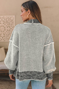 Waffle-knit Pocketed Open Front Cardigan - Pahabu - Women's Clothing & Shop