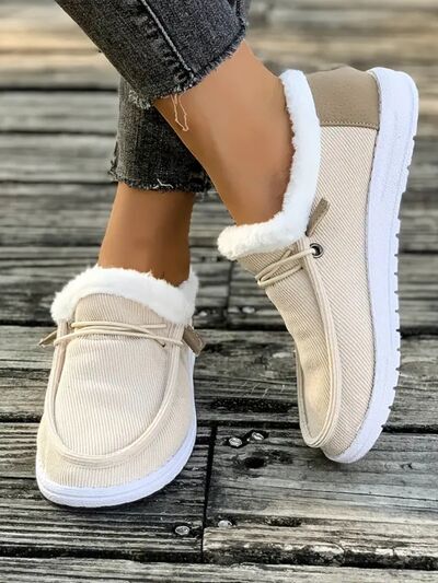 Fluff Round Toe Flat Slip-Ons - Pahabu - Women's Clothing & Shop