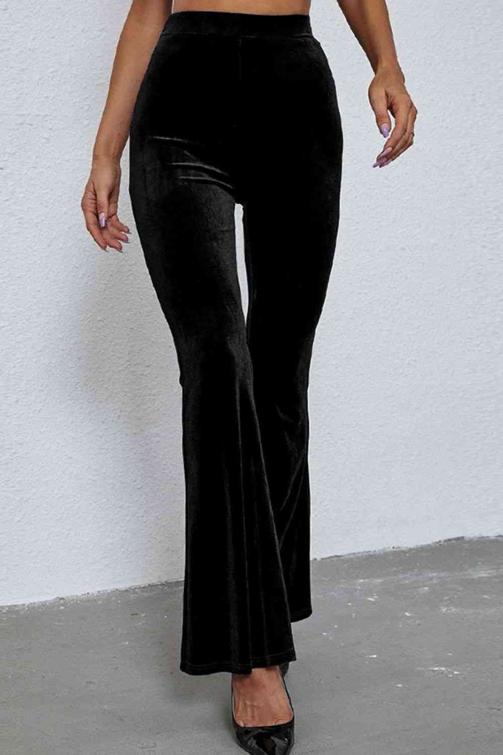 High Waist Flare Leg Pants - Pahabu - Women's Clothing & Shop