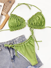Frill Trill Halter Neck Bikini Set - Pahabu - Women's Clothing & Shop