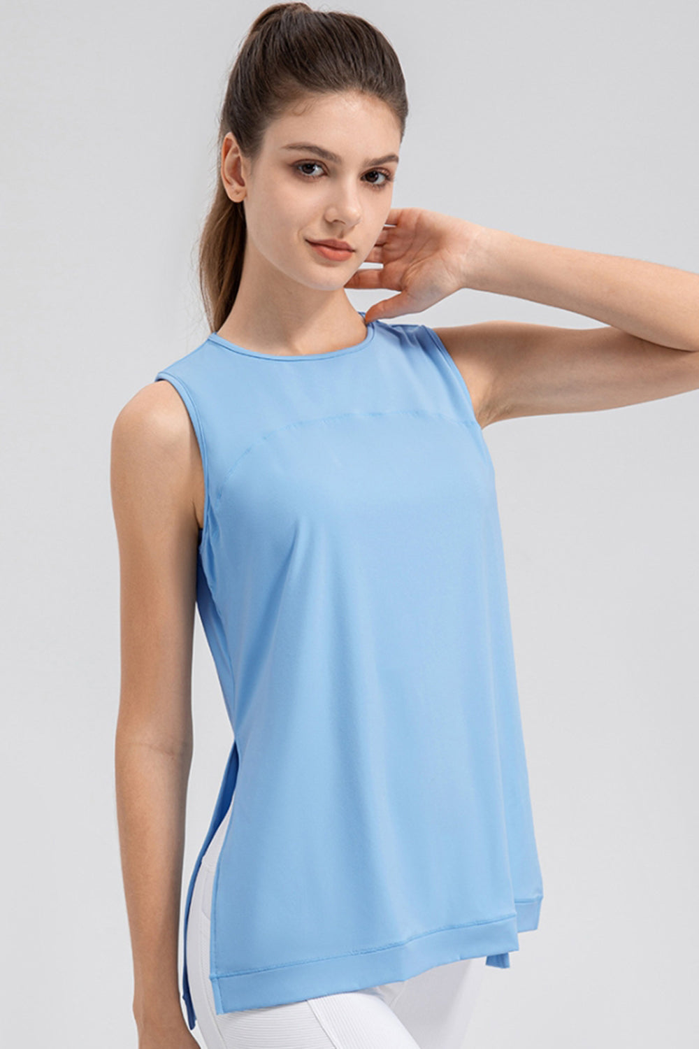 Slit Round Neck Tank - Pahabu - Women's Clothing & Shop
