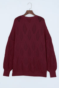 Plus Size Cable-Knit Button Up Sweater - Pahabu - Women's Clothing & Shop