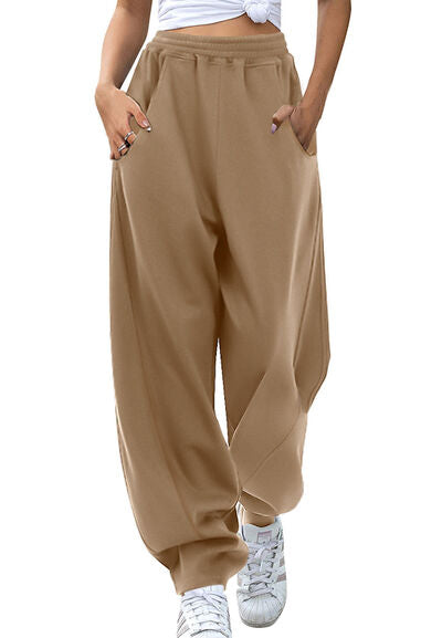 Elastic Waist Sweatpants with Pockets - Pahabu - Women's Clothing & Shop