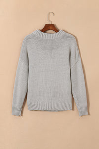 Round Neck Long Sleeve Sweater - Pahabu - Women's Clothing & Shop