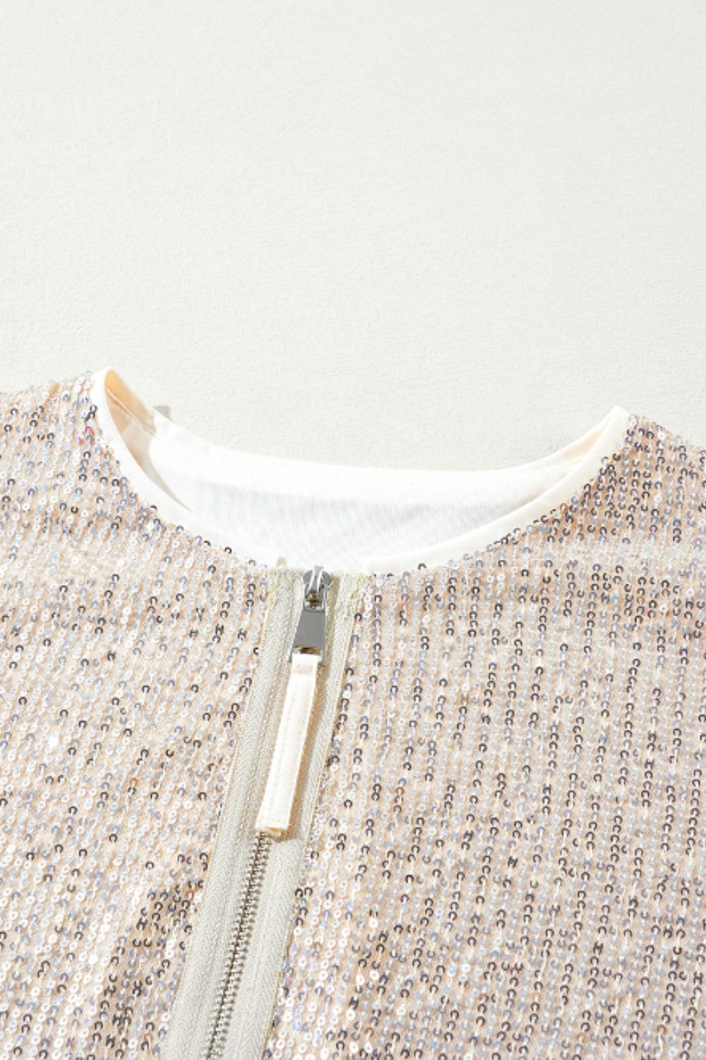 Sequin Zip Up Long Sleeve Jacket - Pahabu - Women's Clothing & Shop