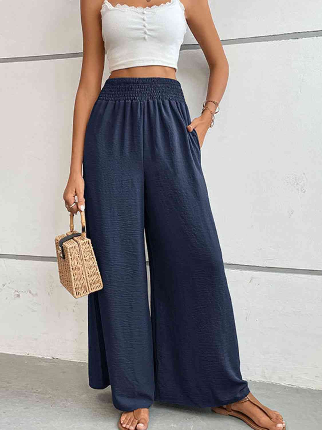 Perfee Wide Waistband Relax Fit Long Pants - Pahabu - Women's Clothing & Shop