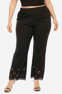 Plus Size Openwork Detail Pants - Pahabu - Women's Clothing & Shop