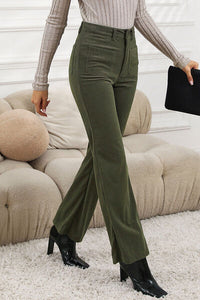 Pocketed High Waist Straight Leg Pants - Pahabu - Women's Clothing & Shop