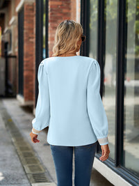 V-Neck Long Sleeve Blouse - Pahabu - Women's Clothing & Shop