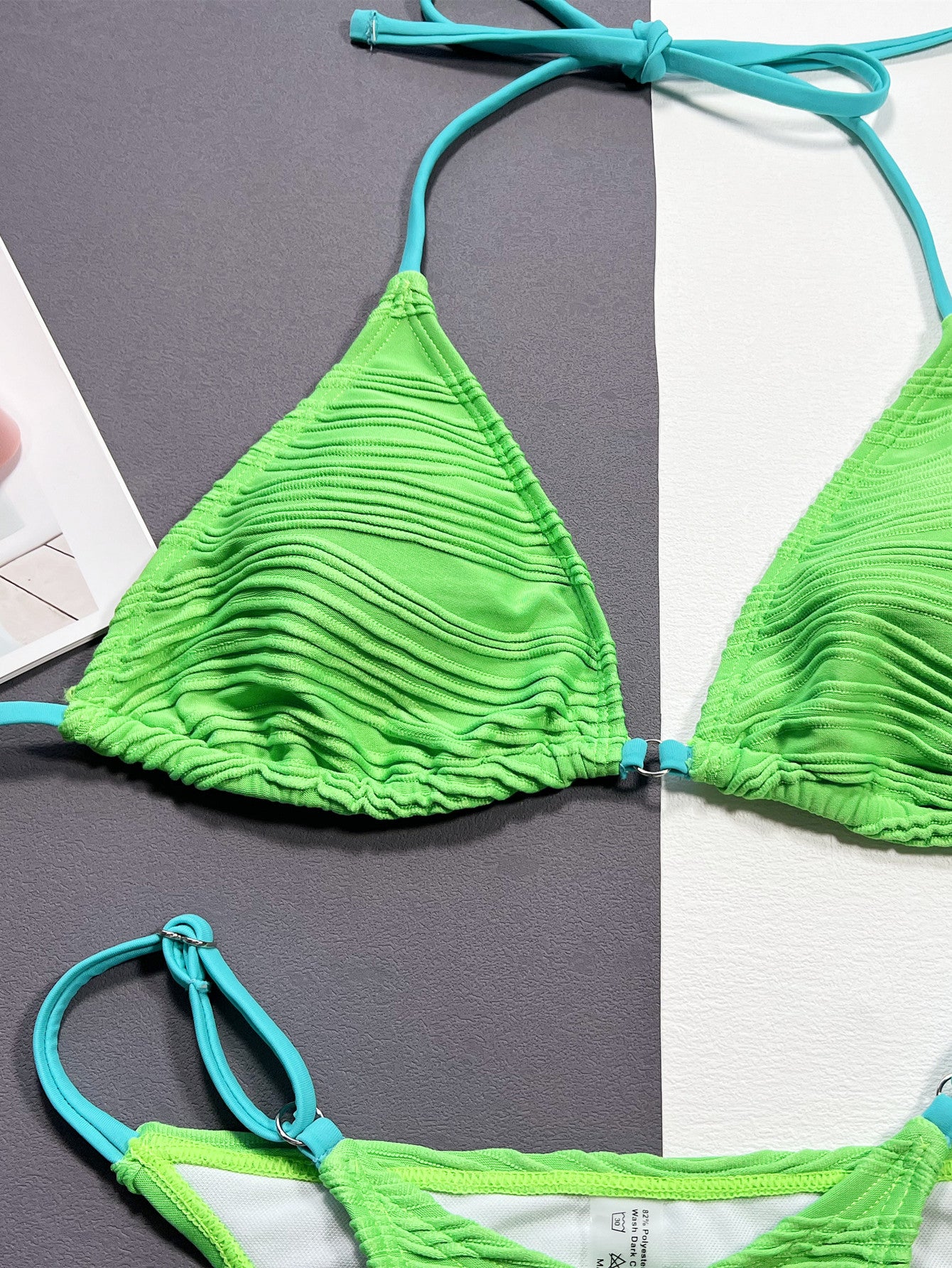 Ribbed Halter Neck Two-Piece Bikini Set - Pahabu - Women's Clothing & Shop