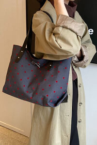 Polyester Bow Polka Dot Tote Bag - Pahabu - Women's Clothing & Shop