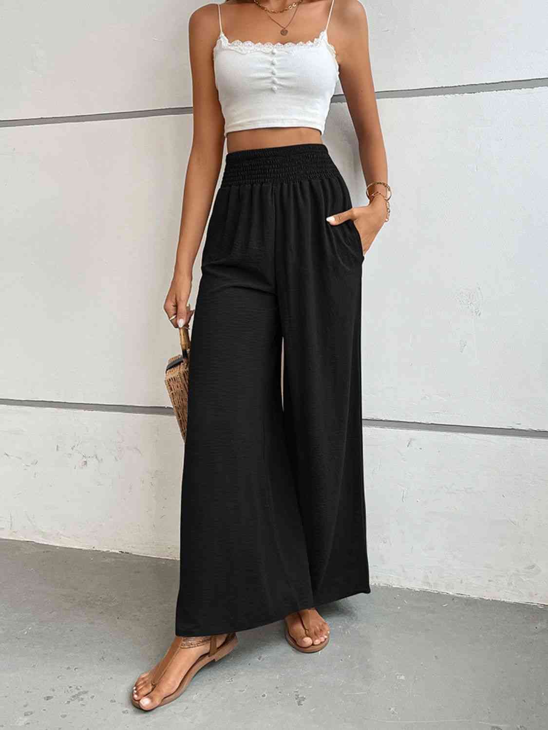 Perfee Wide Waistband Relax Fit Long Pants - Pahabu - Women's Clothing & Shop