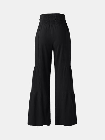 Tied Ruched Wide Leg Pants - Pahabu - Women's Clothing & Shop