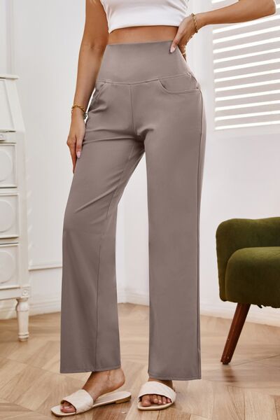 High Waist Wide Leg Pants with Pockets - Pahabu - Women's Clothing & Shop