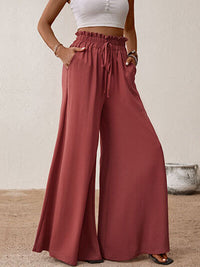 Perfee Frill Tied Wide Leg Pants - Pahabu - Women's Clothing & Shop
