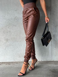 Smocked High Waist Pants with Pockets - Pahabu - Women's Clothing & Shop