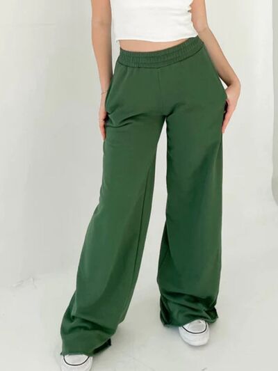 Elastic Waist Wide Leg Pants - Pahabu - Women's Clothing & Shop