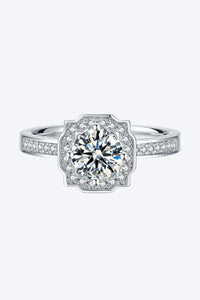 1 Carat Moissanite 925 Sterling Silver Halo Ring - Pahabu - Women's Clothing & Shop