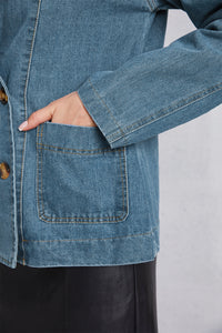 Pocketed Button Up Denim Jacket - Pahabu - Women's Clothing & Shop