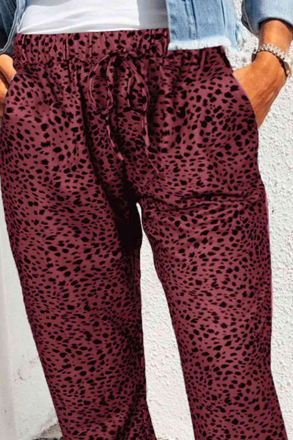 Leopard Print Joggers with Pockets - Pahabu - Women's Clothing & Shop