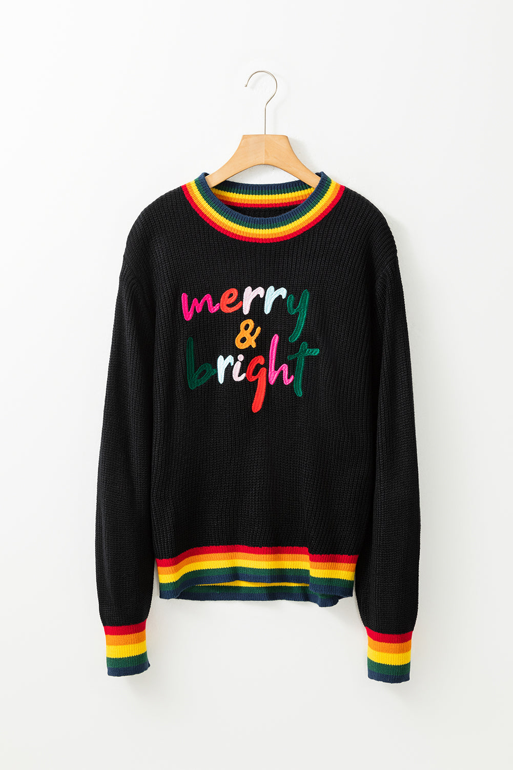 MERRY & BRIGHT Ribbed Round Neck Sweater - Pahabu - Women's Clothing & Shop