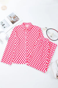 Checkered Button Up Top and Pants Lounge Set - Pahabu - Women's Clothing & Shop