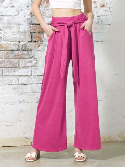 Tied Wide Leg Pants with Pockets - Pahabu - Women's Clothing & Shop
