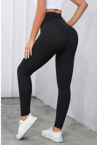 Crisscross Detail Wide Waistband Leggings - Pahabu - Women's Clothing & Shop
