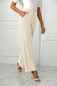 High Waist Straight Leg Pants - Pahabu - Women's Clothing & Shop