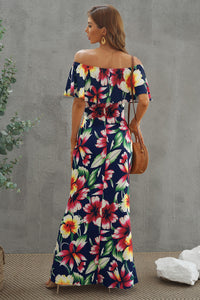 Floral Layered Off-Shoulder Maxi Dress - Pahabu - Women's Clothing & Shop