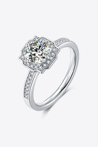 1 Carat Moissanite 925 Sterling Silver Halo Ring - Pahabu - Women's Clothing & Shop