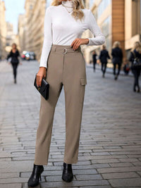 Perfee High Waist Straight Pants - Pahabu - Women's Clothing & Shop