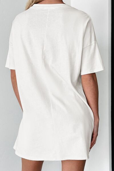 Bow Graphic Round Neck Short Sleeve T-Shirt - Pahabu - Women's Clothing & Shop
