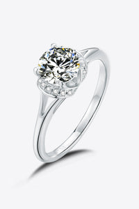1 Carat Moissanite 925 Sterling Silver Split Shank Ring - Pahabu - Women's Clothing & Shop