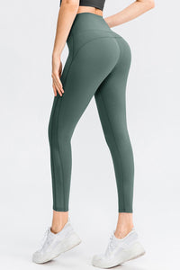 Wide Waistband Slim Fit Long Sports Pants - Pahabu - Women's Clothing & Shop