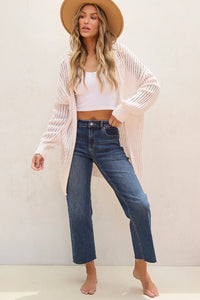 Open Front Long Sleeve Cardigan - Pahabu - Women's Clothing & Shop