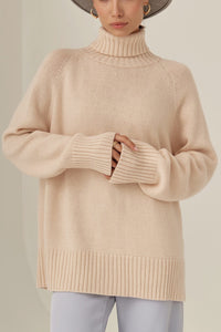 Turtle Neck Raglan Sleeve Sweater - Pahabu - Women's Clothing & Shop