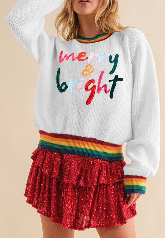 MERRY & BRIGHT Ribbed Round Neck Sweater - Pahabu - Women's Clothing & Shop