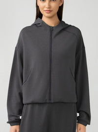 Millennia Zip Up Dropped Shouder Active Hooded - Pahabu - Women's Clothing & Shop