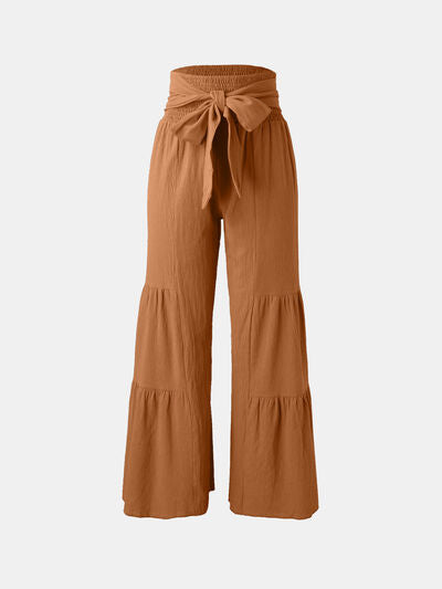 Tied Ruched Wide Leg Pants - Pahabu - Women's Clothing & Shop